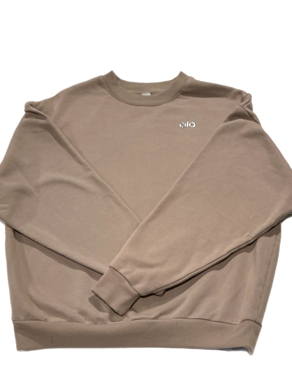Alo Yoga Accolade Crewneck Sweatshirt Tan Brown Size Small